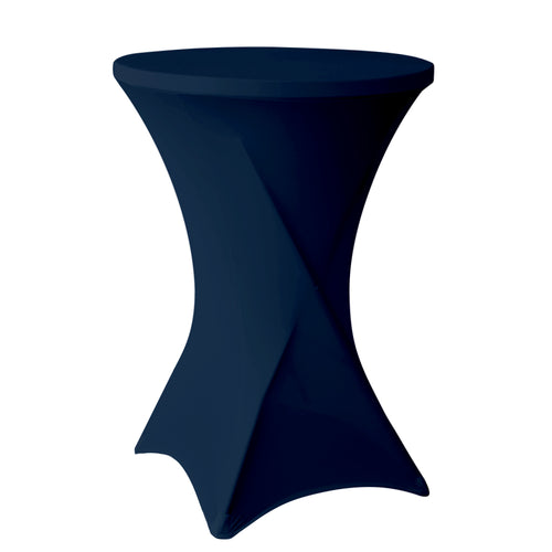 Set: statafelrok in de kleur donkerblauw met topper in de kleur oranje